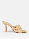 Haya Raffia Look Twist Mule Heel Sandals