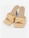 Haya Raffia Look Twist Mule Heel Sandals