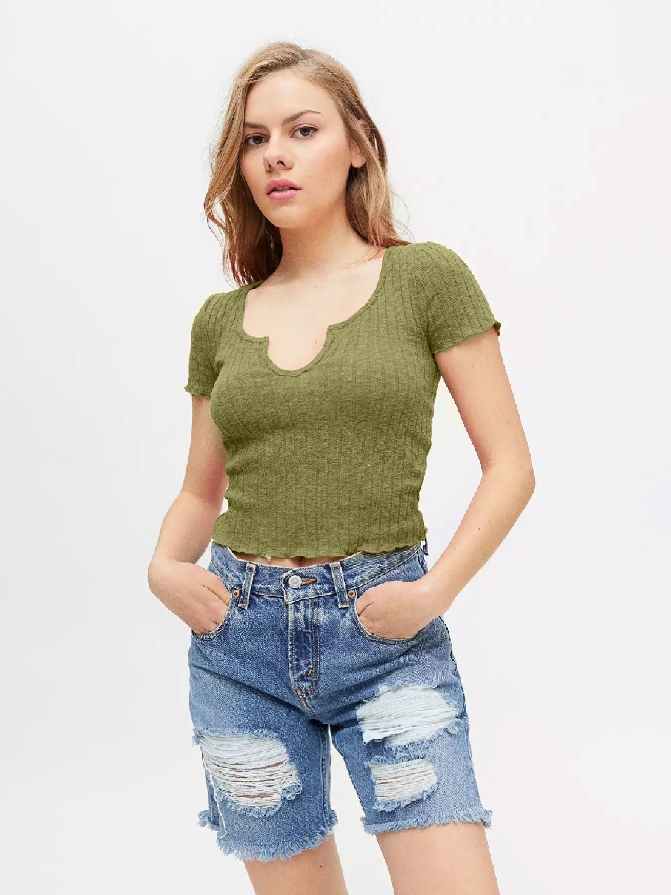 BDG Sandy Notched Neck Tee