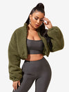 Comfy Zip Up Drop Shoulder Teddy Jacket