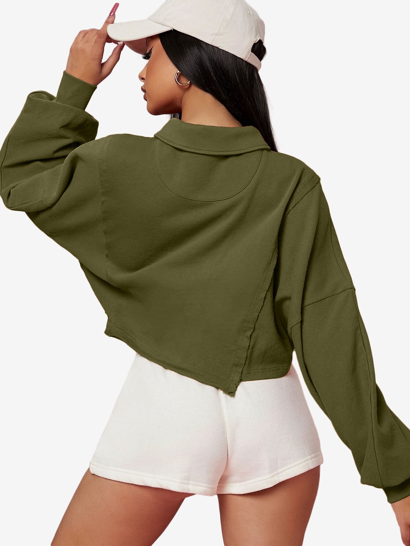 Asymmetrical Small Ruffles Solid Color Leisure