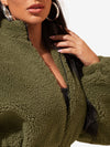 Comfy Zip Up Drop Shoulder Teddy Jacket