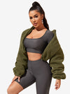 Comfy Zip Up Drop Shoulder Teddy Jacket