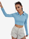 Attractive Solid Crop Polo Shirt