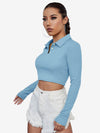 Attractive Solid Crop Polo Shirt