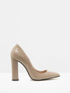 Chunky Heels Leather Pump