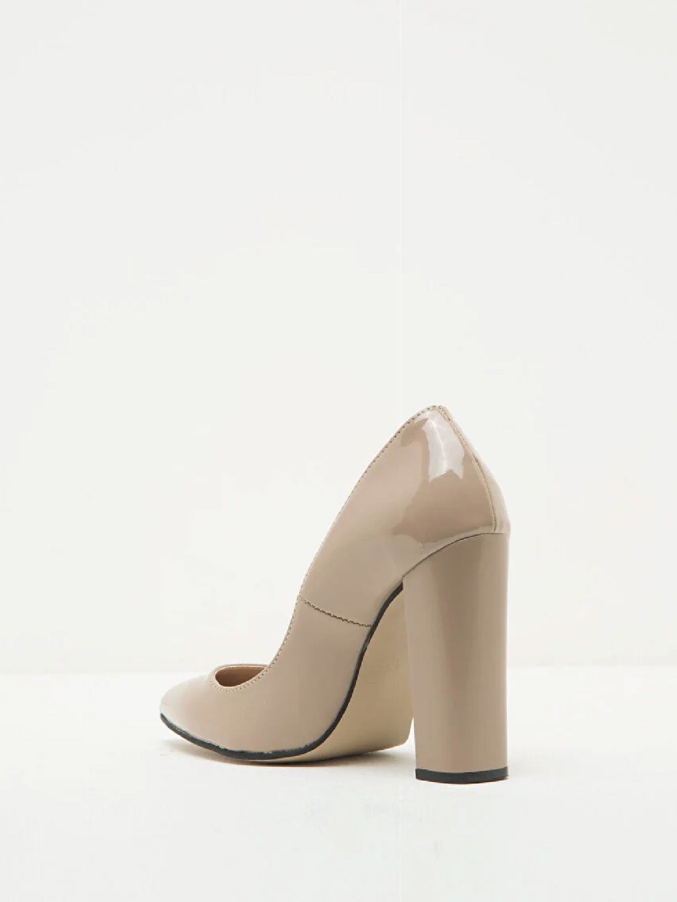 Chunky Heels Leather Pump