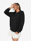 Collar Sweatshirt Long Sleeve Polo Two Buttons