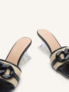 Chain Decor Pyramid Heeled Sandal Mules