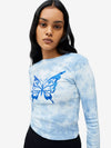 Glitter Butterfly Tie-Dye Long Sleeve Tee