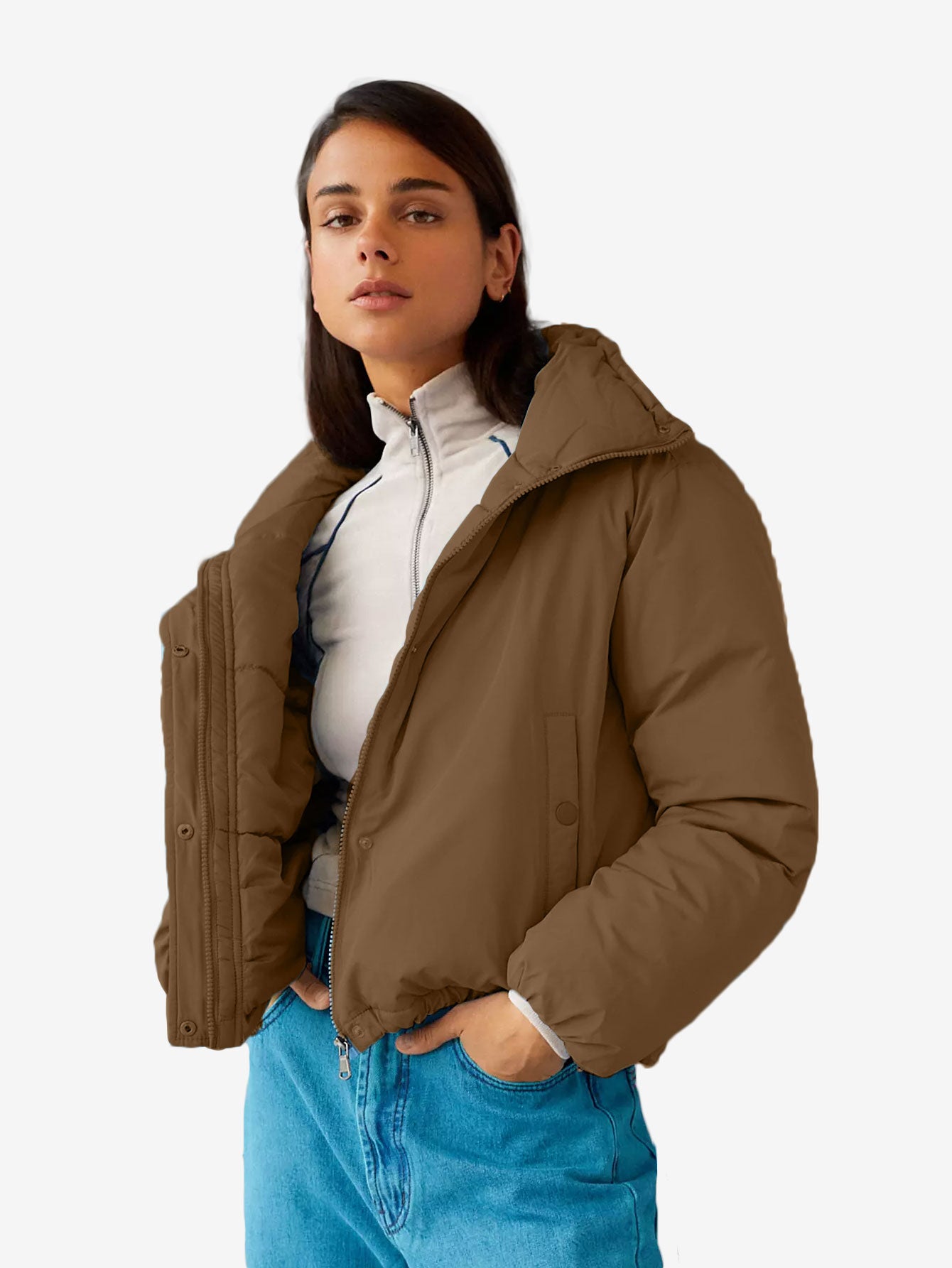 Cozy Lightweight Funnel Neck Puffer Jacket