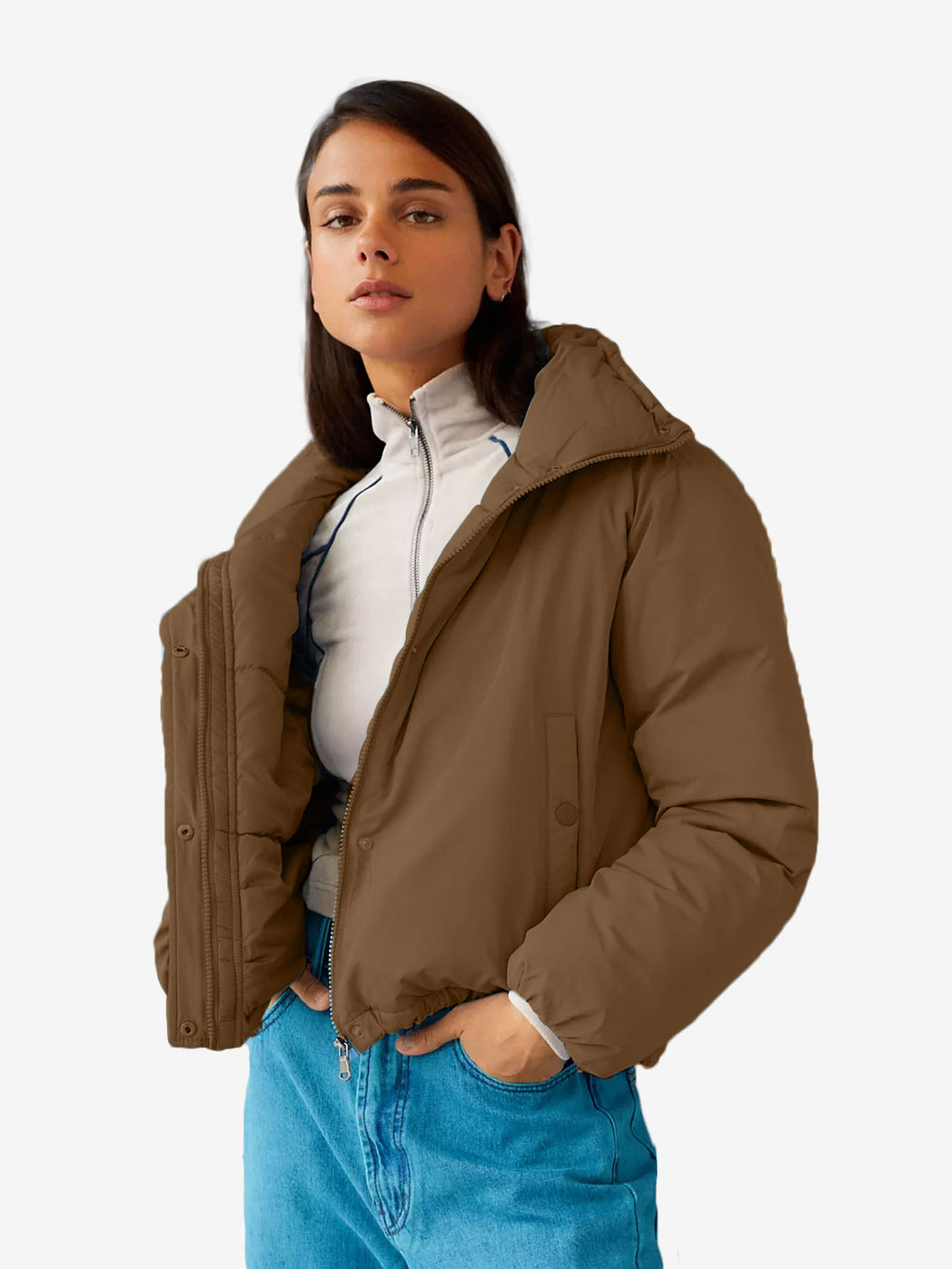 Cozy Lightweight Funnel Neck Puffer Jacket