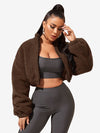 Comfy Zip Up Drop Shoulder Teddy Jacket