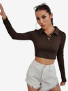 Attractive Solid Crop Polo Shirt