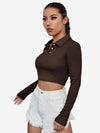 Attractive Solid Crop Polo Shirt