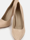 Faux Leather Croc Heeled Court Shoes