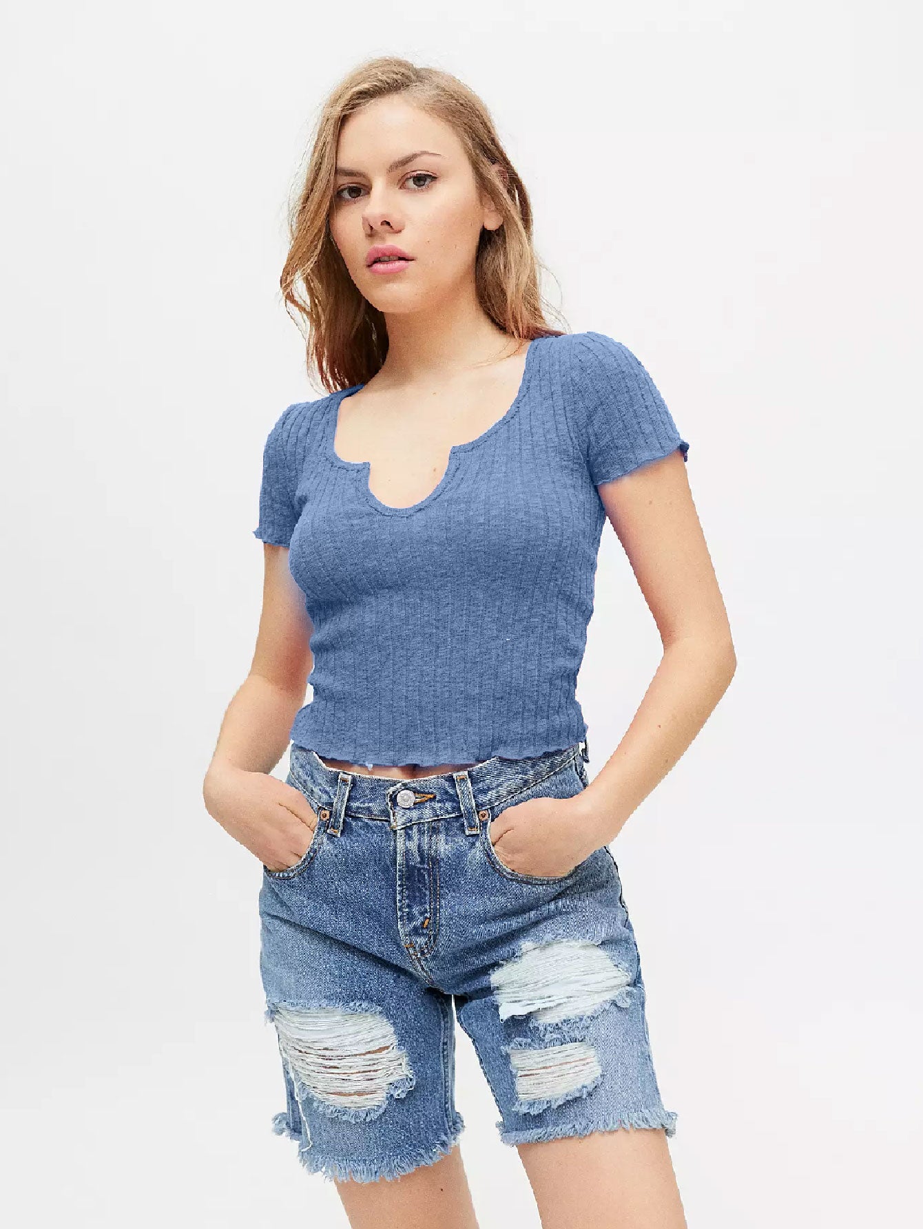 BDG Sandy Notched Neck Tee