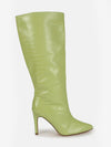 Fit Mock Croc Tubular Calf Stiletto Boots