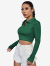 Attractive Solid Crop Polo Shirt