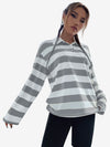 Crummy Polo Collar Drop Shoulder Striped Tee