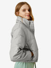 Cozy Zip Up Faux Leather Puffer Jacket