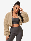 Comfy Zip Up Drop Shoulder Teddy Jacket