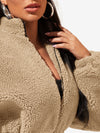 Comfy Zip Up Drop Shoulder Teddy Jacket