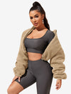 Comfy Zip Up Drop Shoulder Teddy Jacket