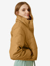 Cozy Zip Up Faux Leather Puffer Jacket
