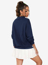 Collar Sweatshirt Long Sleeve Polo Two Buttons