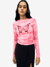Glitter Butterfly Tie-Dye Long Sleeve Tee