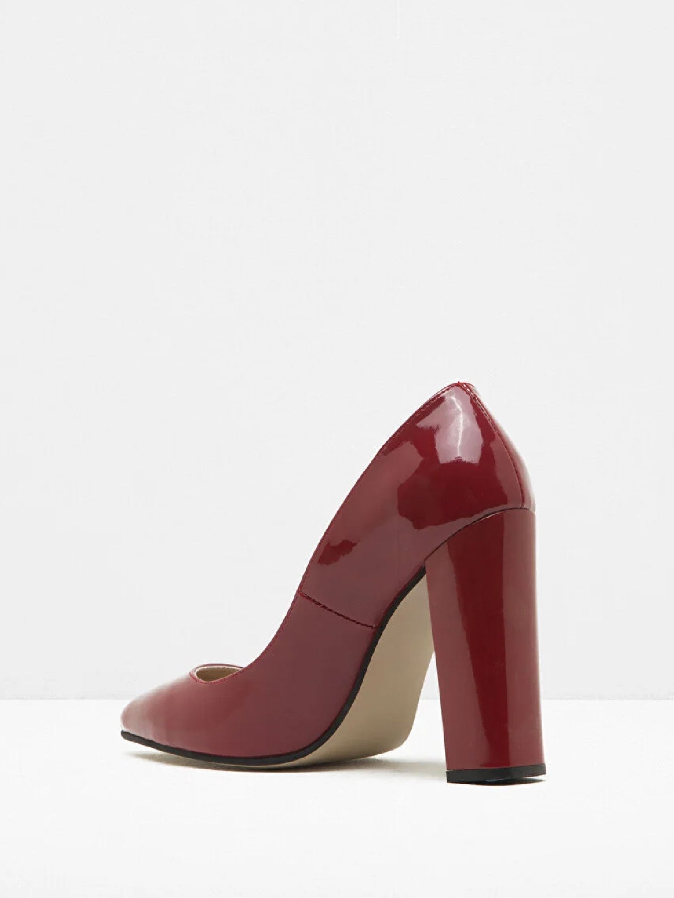 Chunky Heels Leather Pump