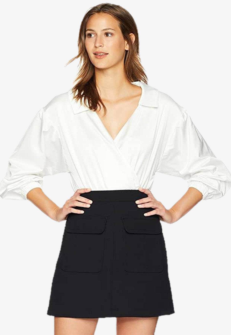Taffeta Wrap Top Bodysuit