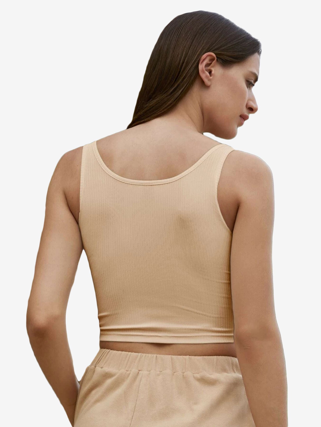 Catchy Rib-knit Crop Tank Top