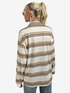 Bubblegum Striped Pocket Patched Drop Shoulder Sweatshirt