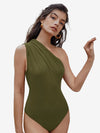 Captivate Ruched One Shoulder Solid Bodysuit