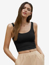 Catchy Rib-knit Crop Tank Top