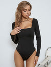 Attractive Square Neck Slim Fit Bodysuit