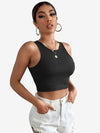 Basics Rib-knit Crop Tank Top