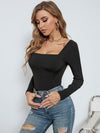 Attractive Square Neck Slim Fit Bodysuit