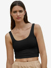 Catchy Rib-knit Crop Tank Top
