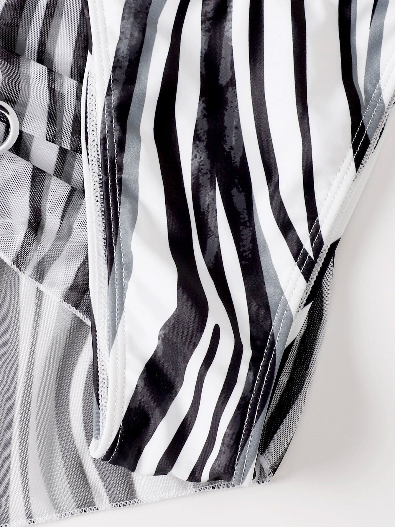 Adorable 3pack Striped Halter Triangle Thong Bikini Swimsuit_Cover Up