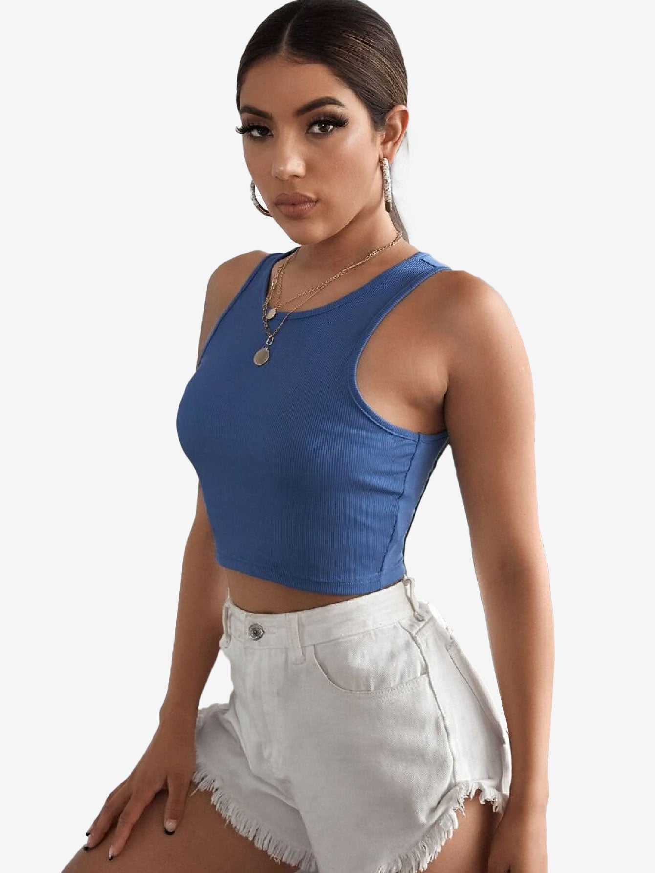 Basics Rib-knit Crop Tank Top