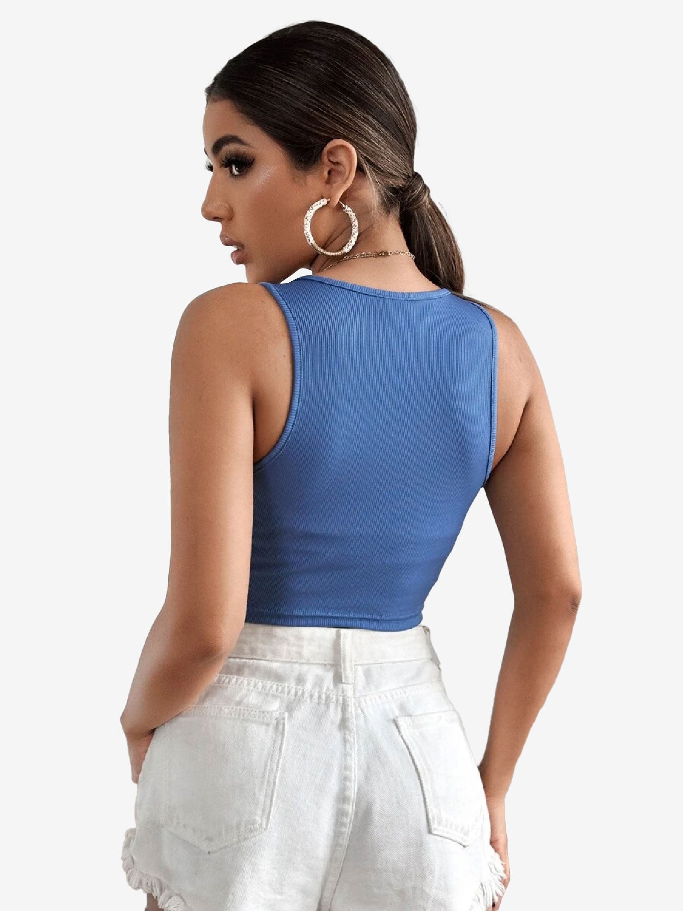 Basics Rib-knit Crop Tank Top