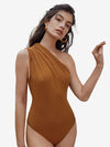 Captivate Ruched One Shoulder Solid Bodysuit