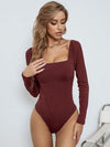 Attractive Square Neck Slim Fit Bodysuit