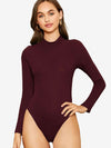 Attractive Mock-Neck Raglan Sleeve Bodysuit