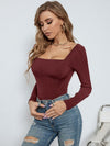 Attractive Square Neck Slim Fit Bodysuit