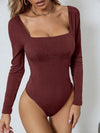 Attractive Square Neck Slim Fit Bodysuit