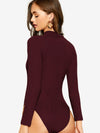 Attractive Mock-Neck Raglan Sleeve Bodysuit